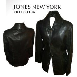 Jones NY Womens Lamb Leather Coat